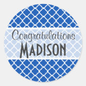 Kobalt-Blauquatrefolie Runder Aufkleber (Vorderseite)