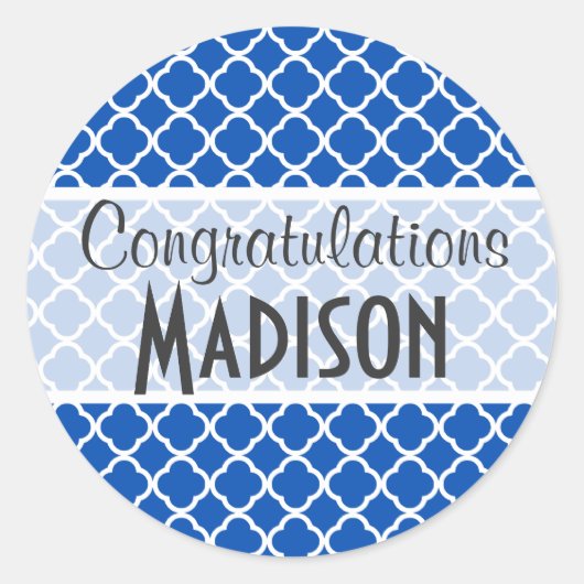 Kobalt-Blauquatrefolie Runder Aufkleber (Vorderseite)