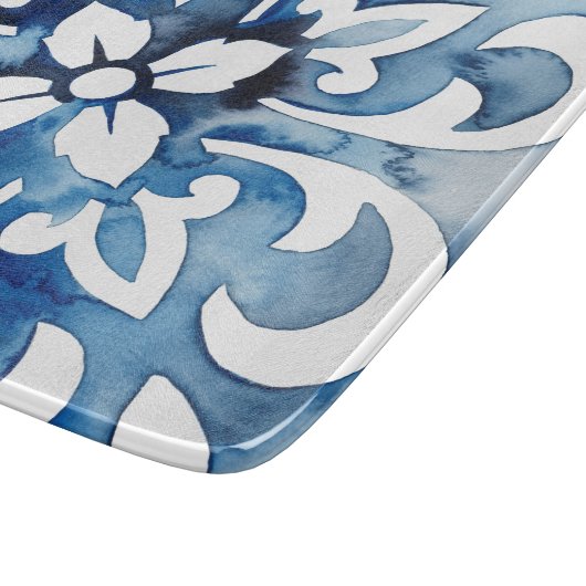 Kobalt-Fliese II Schneidebrett (Ecke)