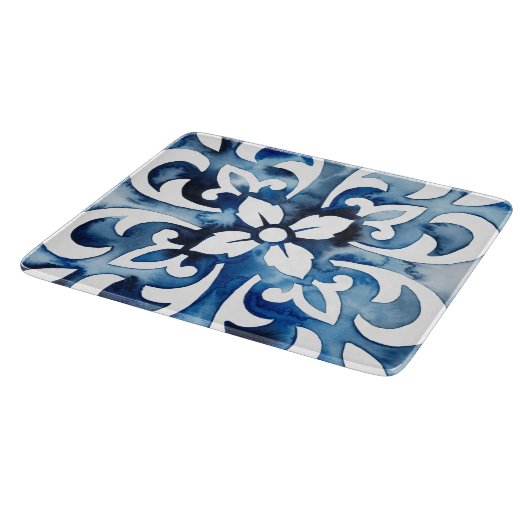 Kobalt-Fliese II Schneidebrett (Ecke)