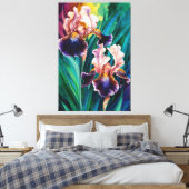 *~* Kobalt Irische Blume Künstlerisch Iris Malerei Leinwanddruck (Insitu (Schlafzimmer))