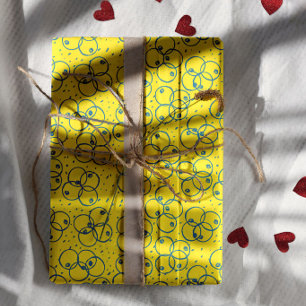 Kobalt-Kritzelringe – modernes Muster Geschenkpapier Set