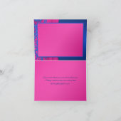 Kobalt-und Fuchsien-Damast danken Ihnen Dankeskarte (Innenseite)