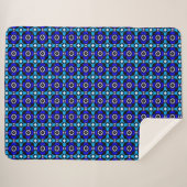 Kobalt- und Türkisblau-Parkett-Muster Sherpadecke (Vorderseite (Horizontal))