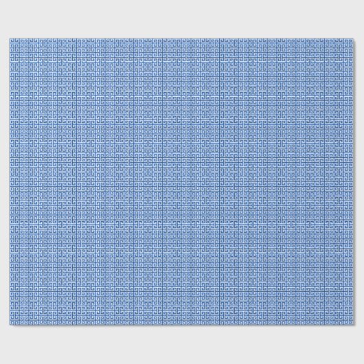 Kobalt- und Weißgriechisches Schlüsselmuster Geschenkpapier (Flach)