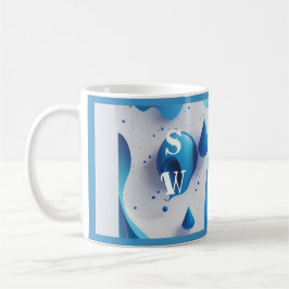 Kobalt-Wellen-Signatur Morgen-Kaffeetasse Kaffeetasse