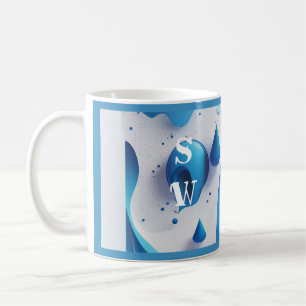 Kobalt-Wellen-Signatur Morgen-Kaffeetasse Kaffeetasse