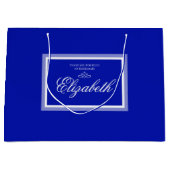 Kobaltblau, anpassbar, überhängend große geschenktüte (Vorderseite)