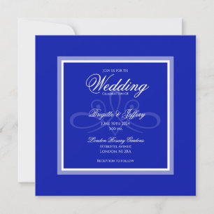 Kobaltblau - anpassbare Hochzeitseinladung Einladung