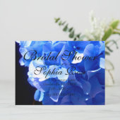 Kobaltblau Blütenblütenelegante Hydrangeas Einladung (Stehend Vorderseite)