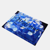 Kobaltblau Blütenblütenelegante Hydrangeas Fußmatte (Schrägansicht)