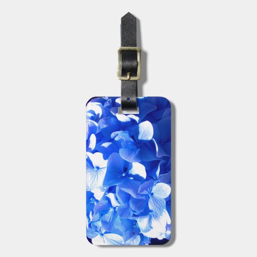 Kobaltblau Blütenblütenelegante Hydrangeas Gepäckanhänger (Vorderseite vertikal)