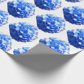Kobaltblau Blütenblütenelegante Hydrangeas Geschenkpapier (Ecke)