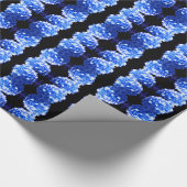 Kobaltblau Blütenblütenelegante Hydrangeas Geschenkpapier (Ecke)