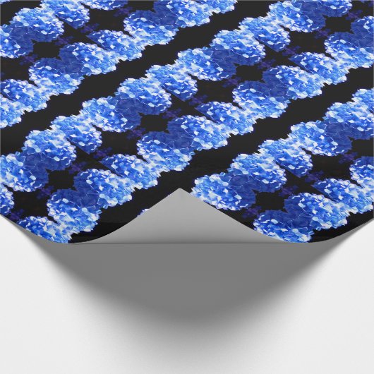 Kobaltblau Blütenblütenelegante Hydrangeas Geschenkpapier (Ecke)