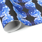 Kobaltblau Blütenblütenelegante Hydrangeas Geschenkpapier (Rolleneckpunkt)