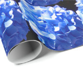 Kobaltblau Blütenblütenelegante Hydrangeas Geschenkpapier (Rolleneckpunkt)