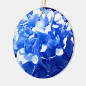 Kobaltblau Blütenblütenelegante Hydrangeas Keramik Ornament (Links)