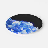 Kobaltblau Blütenblütenelegante Hydrangeas Pappteller (Schrägansicht)