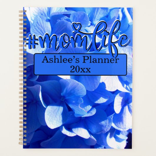 Kobaltblau Blütenblütenelegante Hydrangeas Planer (Vorderseite)