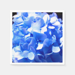 Kobaltblau Blütenblütenelegante Hydrangeas Serviette