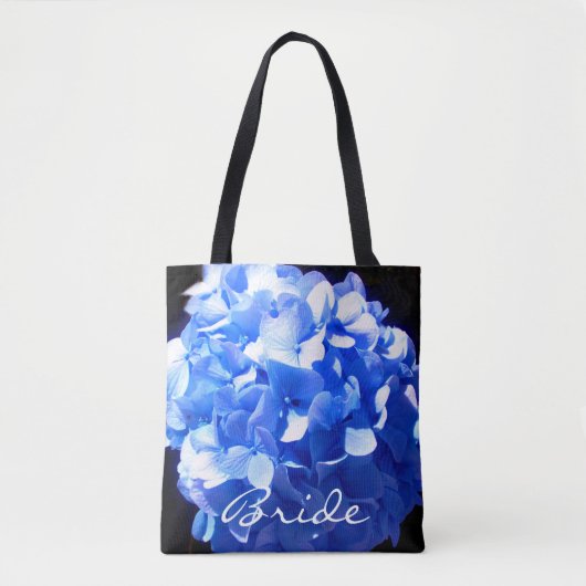 Kobaltblau Blütenblütenelegante Hydrangeas Tasche (Vorderseite)