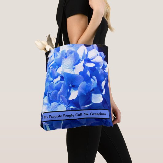 Kobaltblau Blütenblütenelegante Hydrangeas Tasche (Von Nahem)