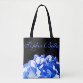 Kobaltblau Blütenblütenelegante Hydrangeas Tasche (Vorderseite)