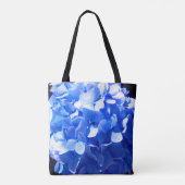 Kobaltblau Blütenblütenelegante Hydrangeas Tasche (Rückseite)