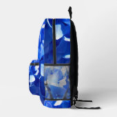 Kobaltblau-blütenfarbene elegante blaue Kalligrafi Bedruckter Rucksack (Rechts)