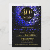 Kobaltblau Geburtstages | des Glitz Bling Einladung (Vorderseite)