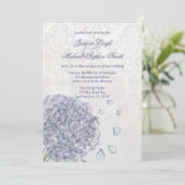 Kobaltblau Hydrangea-Blumen-Hochzeitseinladung Einladung (Stehend Vorderseite)