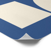 Kobaltblau moderne geometrische Formen Kunst Poster (Ecke)