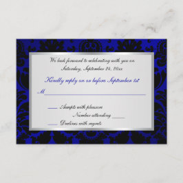Kobaltblau und schwarze Damaskuskarte RSVP Karte