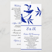 Kobaltbläuchen Hochzeitsprogramm Programm (Vorne/Hinten)