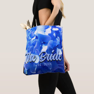 Kobaltblaue blumige elegante blaue Hortensien Tasche