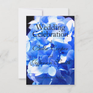 Kobaltblaue florale elegante blaue Hortensien Save The Date