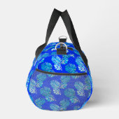 Kobaltblaue Monstera Brise Duffle Bag (Rechts)