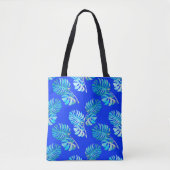 Kobaltblaue Monstera Brise Tasche (Vorderseite)