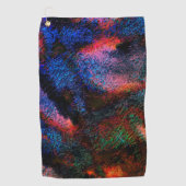 Kobaltblaue Splash mit farbenfroher, rot-heiße Tex Golfhandtuch (Vorderseite)