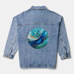 Kobaltblaue Strömungen: Eine abstrakte Perspektive Jeansjacke