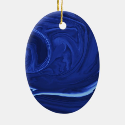 Kobaltblauer Hintergrund Texmade Keramik Ornament (Hinten)
