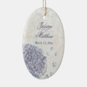 Kobaltblauer Hydrangea Blume Hochzeit Foto Gefalle Keramik Ornament (Rechts)