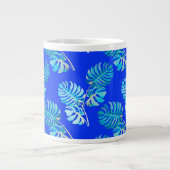 Kobaltblauer Monstera-Wind Jumbo-Tasse (Vorderseite)