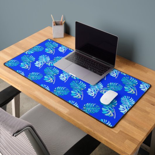 Kobaltblauer Monstera-Wind Schreibtischunterlage (Büro 2)