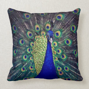 Kobaltblauer Pfau Kissen