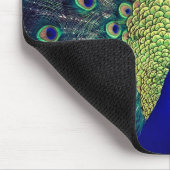 Kobaltblauer Pfau Mousepad (Ecke)