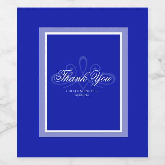 Kobaltblaues, anpassbares Hochzeitsweinlabel Weinetikett (Einzelnes Label)