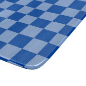 Kobaltblaues Schachbrettmuster Schneidebrett (Ecke)