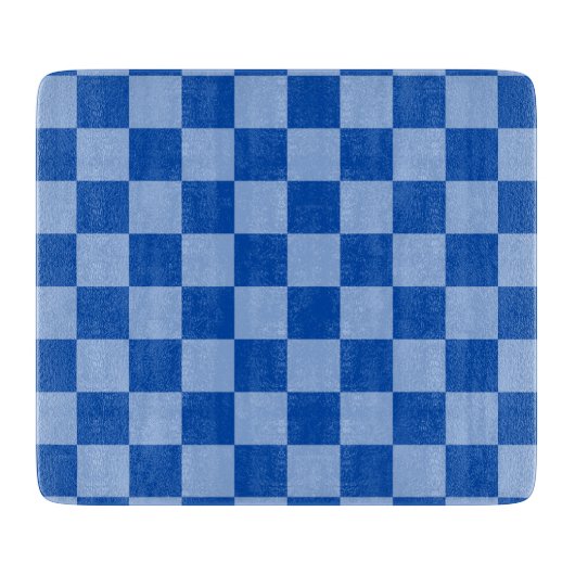 Kobaltblaues Schachbrettmuster Schneidebrett (Vorderseite)
